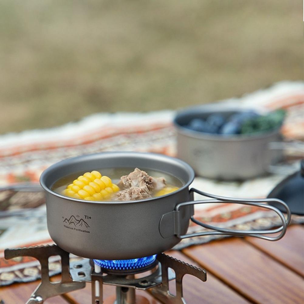 Camping Cooking One Pot - 야외 피크닉 티타늄 조리용 냄비 정화