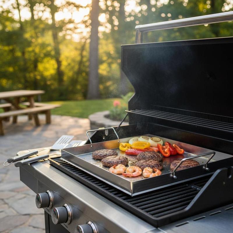 Camping Cooking Pan - 범용 플랫탑 그리들 18x16인치 캠핑, 테일게이팅