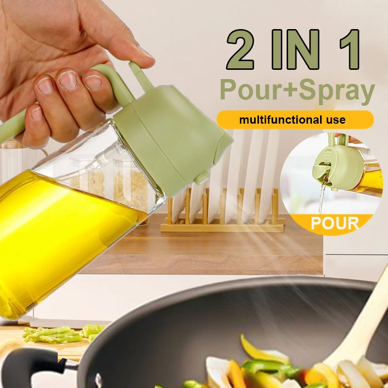 Camping Cooking Oil Bottle - 2 in 1 붓기 스프레이 분무기