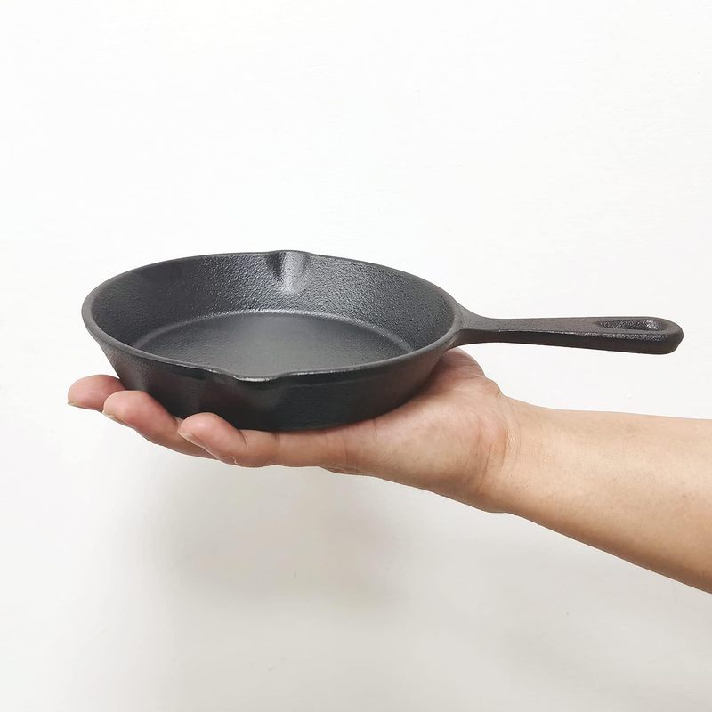 Camping Cooking Ovens - 6인치 주철 프라이팬, 물빠짐 방지 기능이