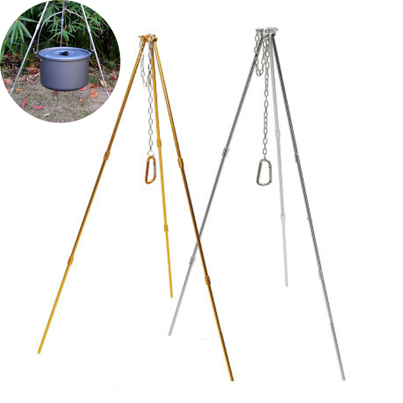Camping Cooking Pot Tripod - 야외 캠핑 삼각대, 내구성, 휴대용, 피크닉