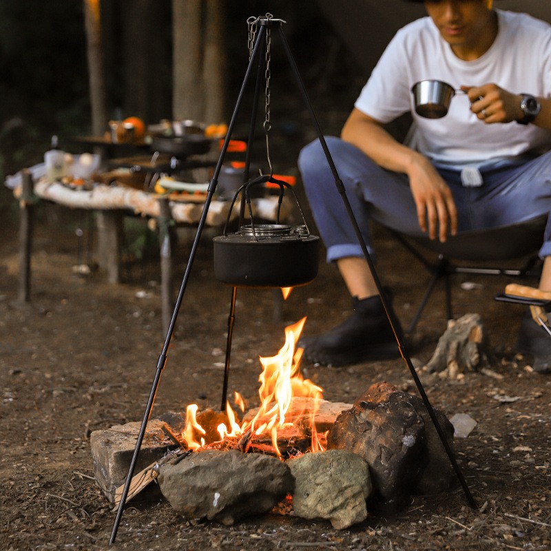 Camping Cooking Pot Tripod - 휴대용 야외 조리 삼각대 알루미늄 합금