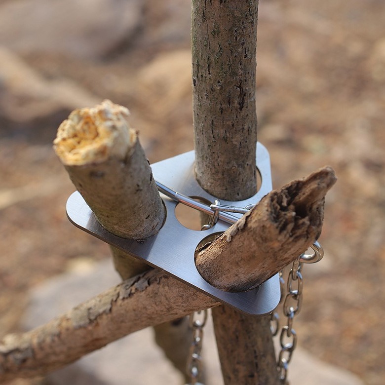 Camping Cooking Pot Tripod - 스테인리스 스틸 캠핑 삼각대 휴대용 분리형