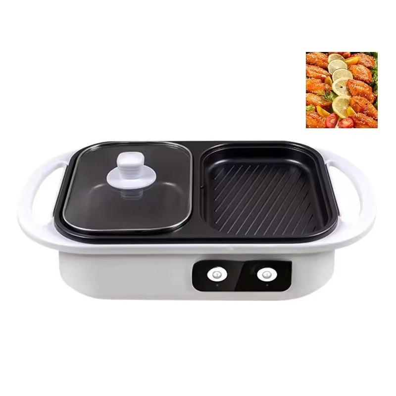 Camping Cooking One Pot - 논스틱 바베큐 핫팟 다기능 2-in-1 전기