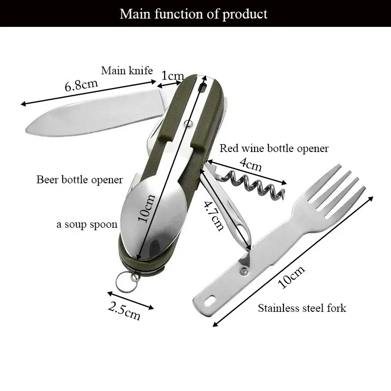 스테인리스 스틸 7 in 1 캠핑 식기 세트 접이식 다 - Camping Cooking Knife Set 리뷰 및 가격