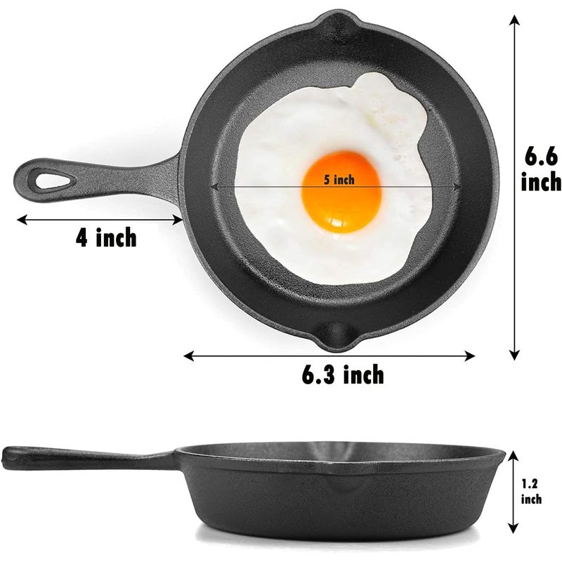 6인치 주철 프라이팬, 물빠짐 방지 기능이 있는 프라이 - Camping Cooking Ovens 리뷰 및 가격