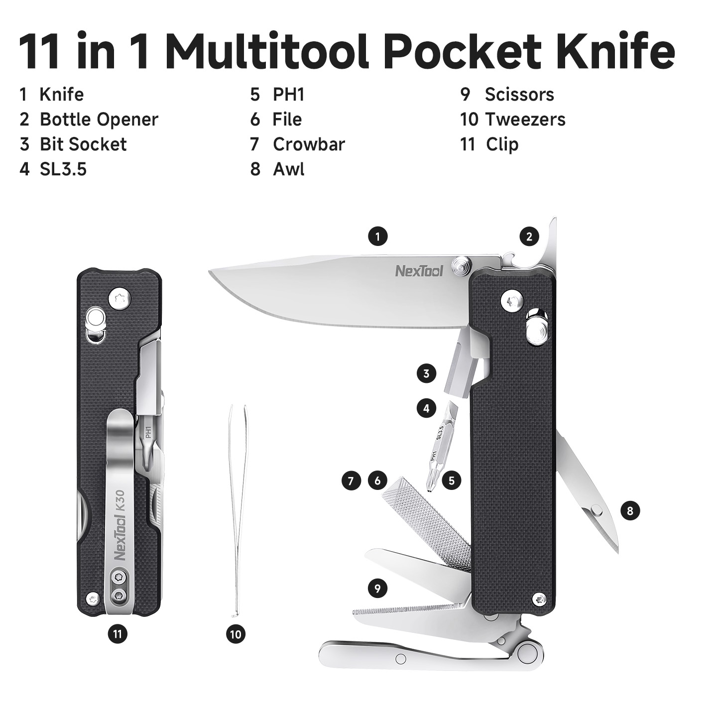 넥스툴 나이트 K30 11-in-1 멀티툴 접이식 나이 - Camping Cooking Knife Set 리뷰 및 가격