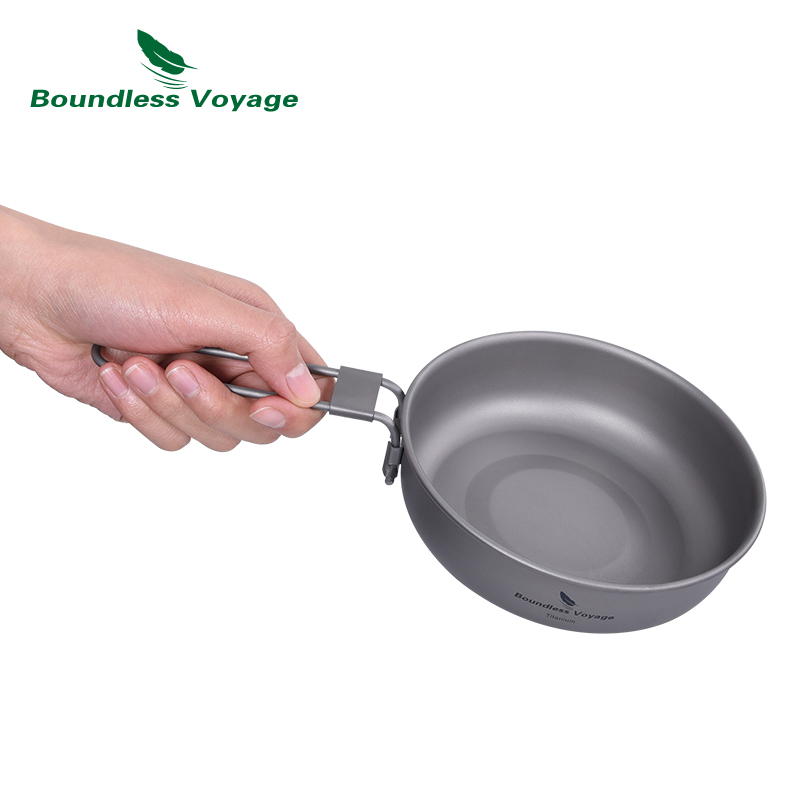 무한 항해 접이식 손잡이가있는 초경량 티타늄 프라이팬  - Camping Cooking Pan 리뷰 및 가격