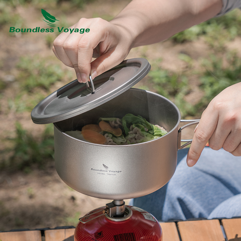 Boundless Voyage 티타늄 캠핑 냄비, 뚜껑 - Camping Cooking Pan 리뷰 및 가격