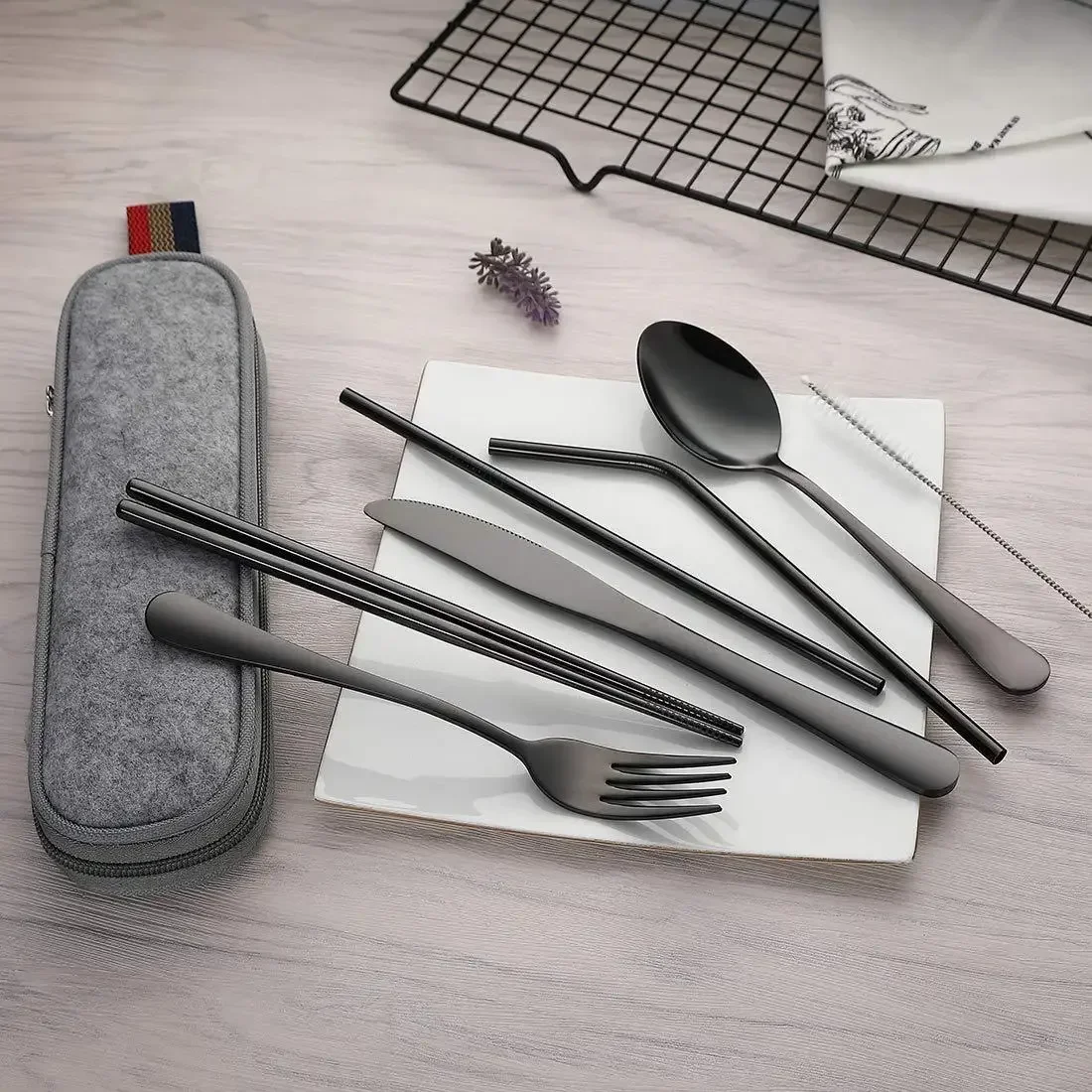 재사용 가능한 여행 커트레이 식기 세트, 스테인레스 스 - Camping Cooking Knife Set 리뷰 및 가격