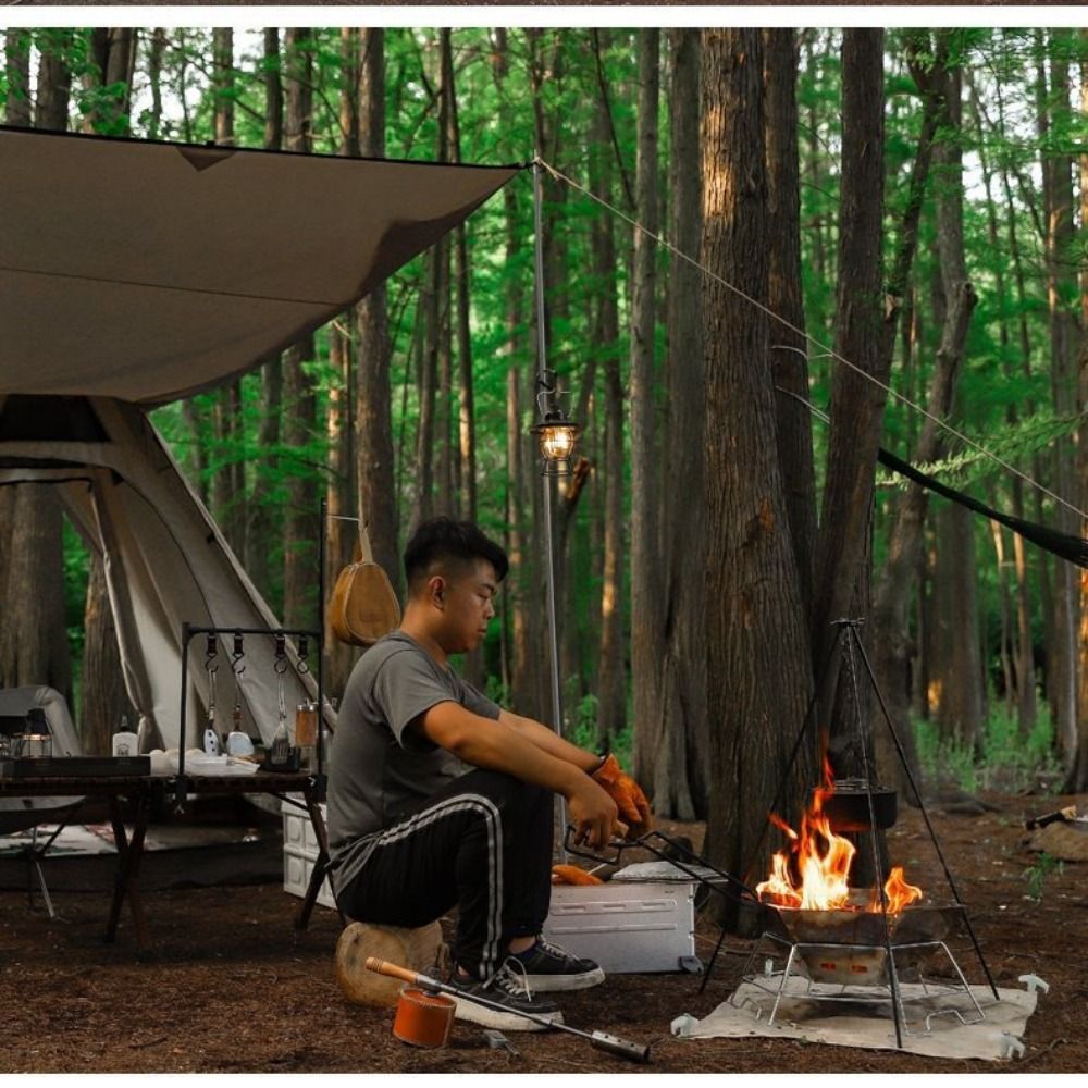 휴대용 캠핑 삼각대 높이 조절 가능 경량 캠프파이어 브 - Camping Cooking Pot Tripod 리뷰 및 가격